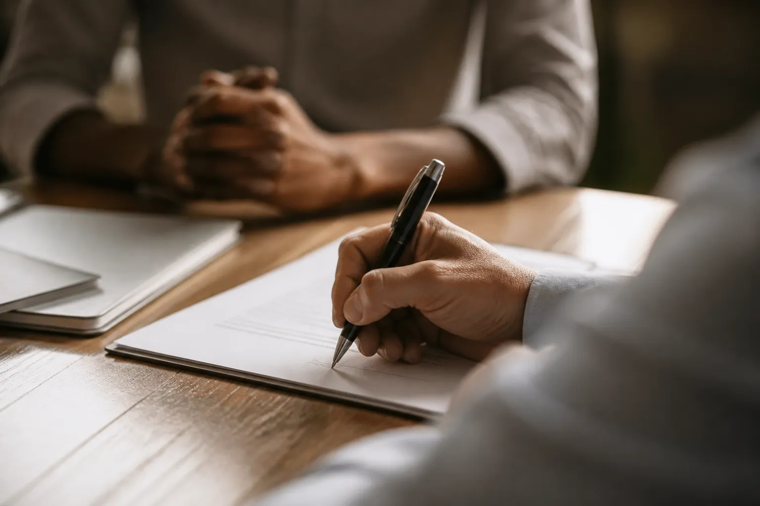 Signing a cleaning contract between a hotel and its supplier