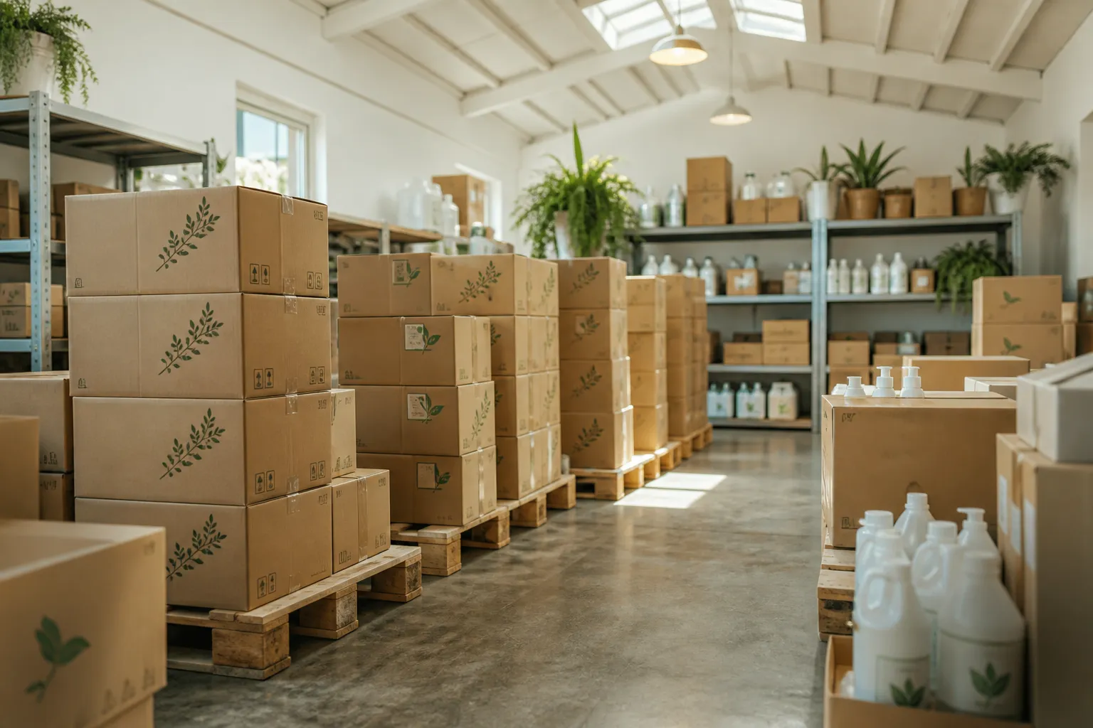 Warehouse of a sustainable cleaning products supplier